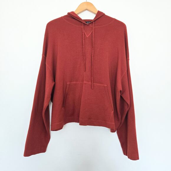 JCLP 100% Merino Wool Hoodie Orange Hooded Sweatshirt Size M - Picture 1 of 5
